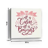 Calm and Bright Bow Christmas Canvas Art Print