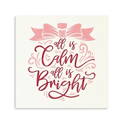 Calm and Bright Bow Christmas Canvas Art Print