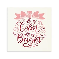 Calm and Bright Bow Christmas Canvas Art Print
