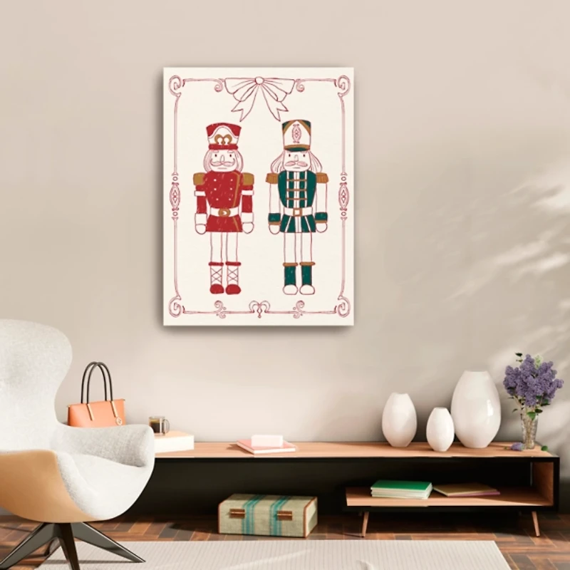 Nutcracker Duo Christmas Canvas Art Print, 24x32