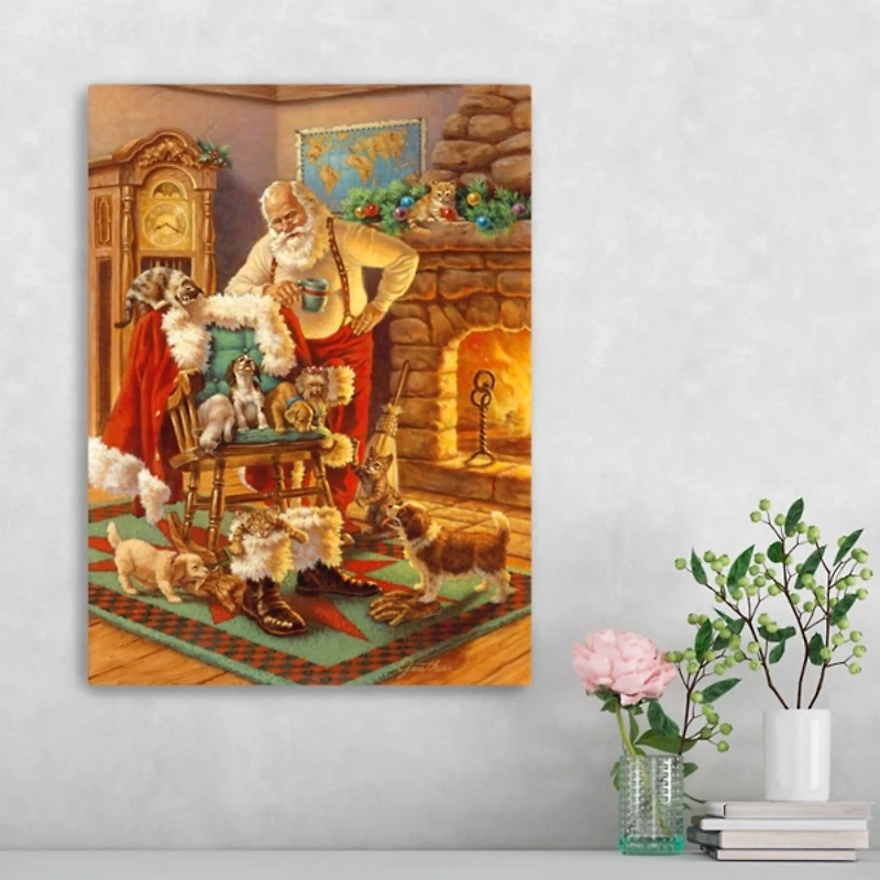 Santa and Friends Christmas Canvas Print