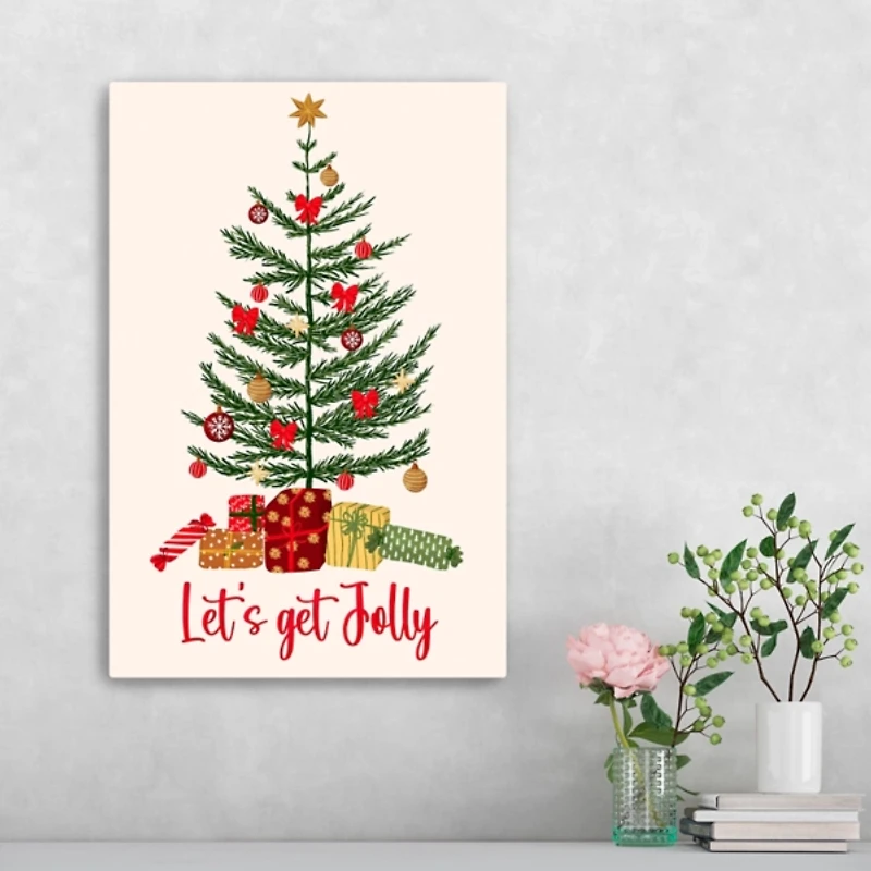 Lets Get Jolly Christmas Canvas Art Print