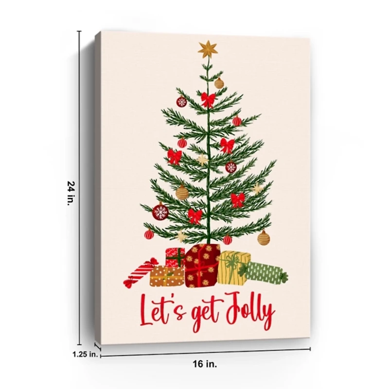Lets Get Jolly Christmas Canvas Art Print