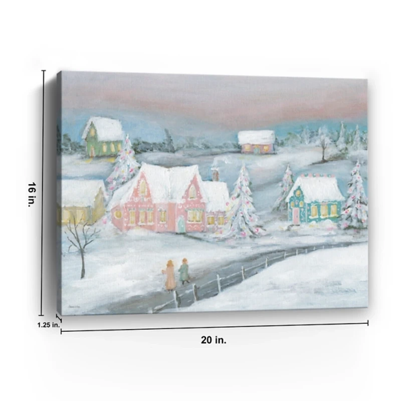 Candy Land Village Christmas Canvas Print, 16x20