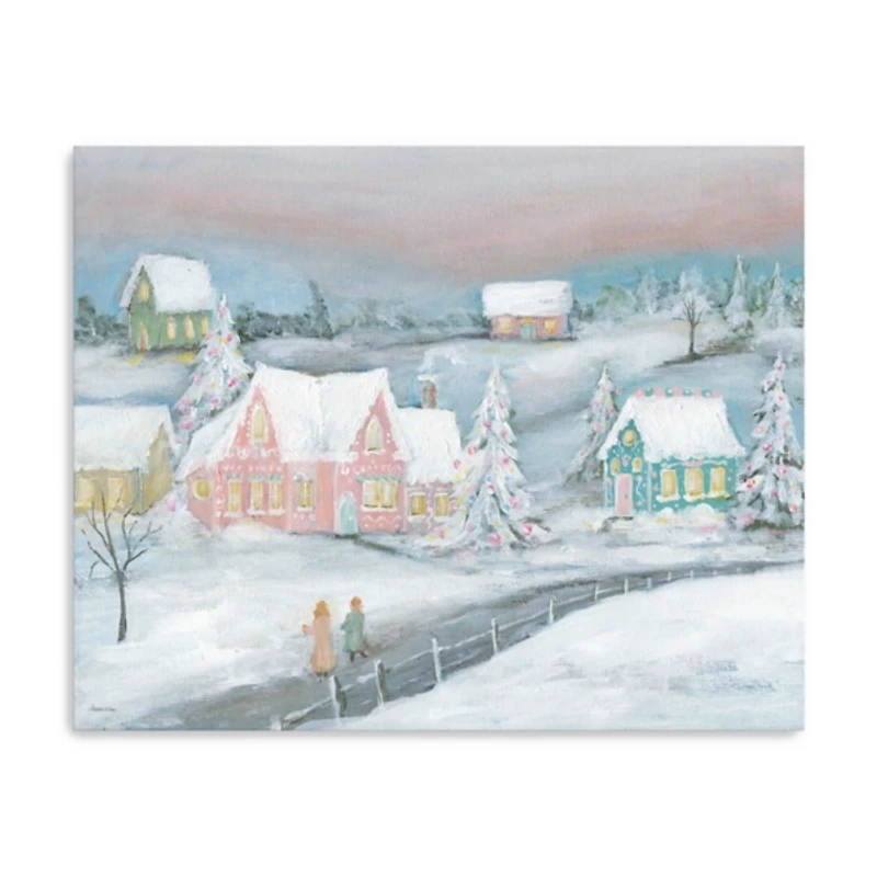 Candy Land Village Christmas Canvas Print, 24x30