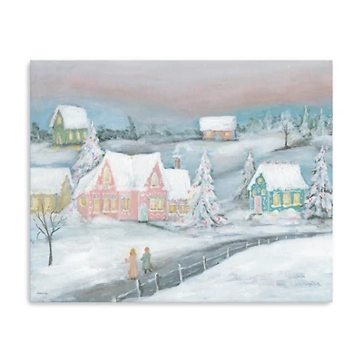 Candy Land Village Christmas Canvas Print, 24x30