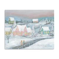 Candy Land Village Christmas Canvas Print, 24x30