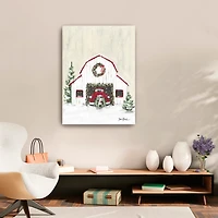 Farmhouse Snowy Barn Canvas Art Print, 24x32