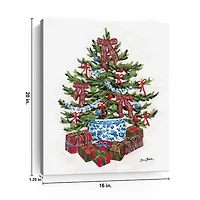 Chinoiserie Christmas Tree Canvas Art Print, 16x20