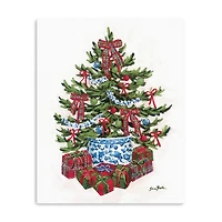 Chinoiserie Christmas Tree Canvas Art Print, 24x30
