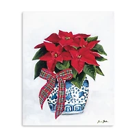 Chinoiserie Poinsettia Canvas Art Print, 16x20