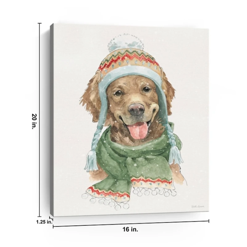 Winter Paws Retriever Canvas Art Print