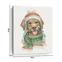 Winter Paws Retriever Canvas Art Print