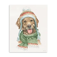 Winter Paws Retriever Canvas Art Print