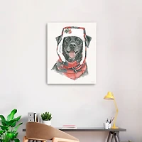 Winter Paws Black Lab Canvas Art Print, 24x30