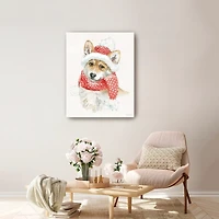 Winter Paws Corgi Canvas Art Print, 24x30