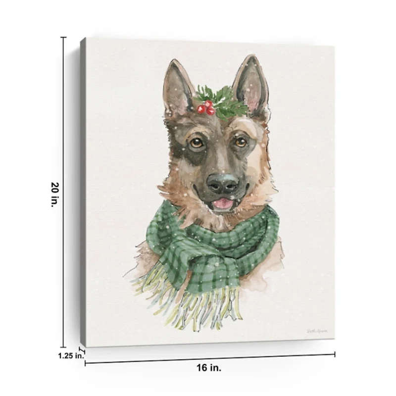 Winter Paws Shepherd Canvas Art Print, 16x20