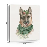 Winter Paws Shepherd Canvas Art Print, 16x20