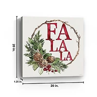 Fa La La Christmas Wreath Canvas Art Print