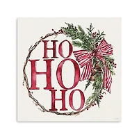 Ho Ho Ho Christmas Wreath Canvas Art Print