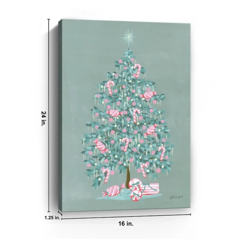 Christmas Tree Candy Cane Canvas Art Print