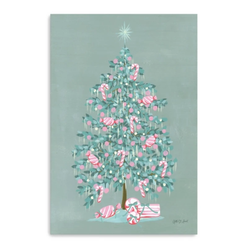 Christmas Tree Candy Cane Canvas Art Print