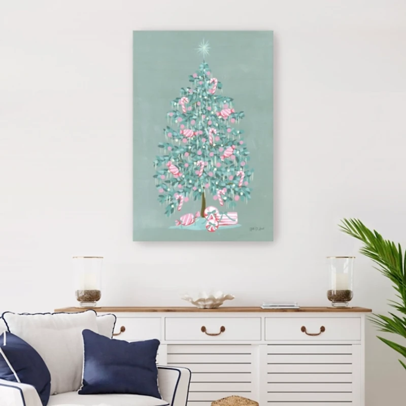 Christmas Tree Candy Cane Canvas Art Print, 24x36