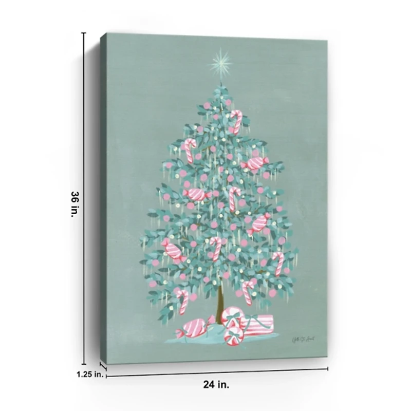 Christmas Tree Candy Cane Canvas Art Print, 24x36