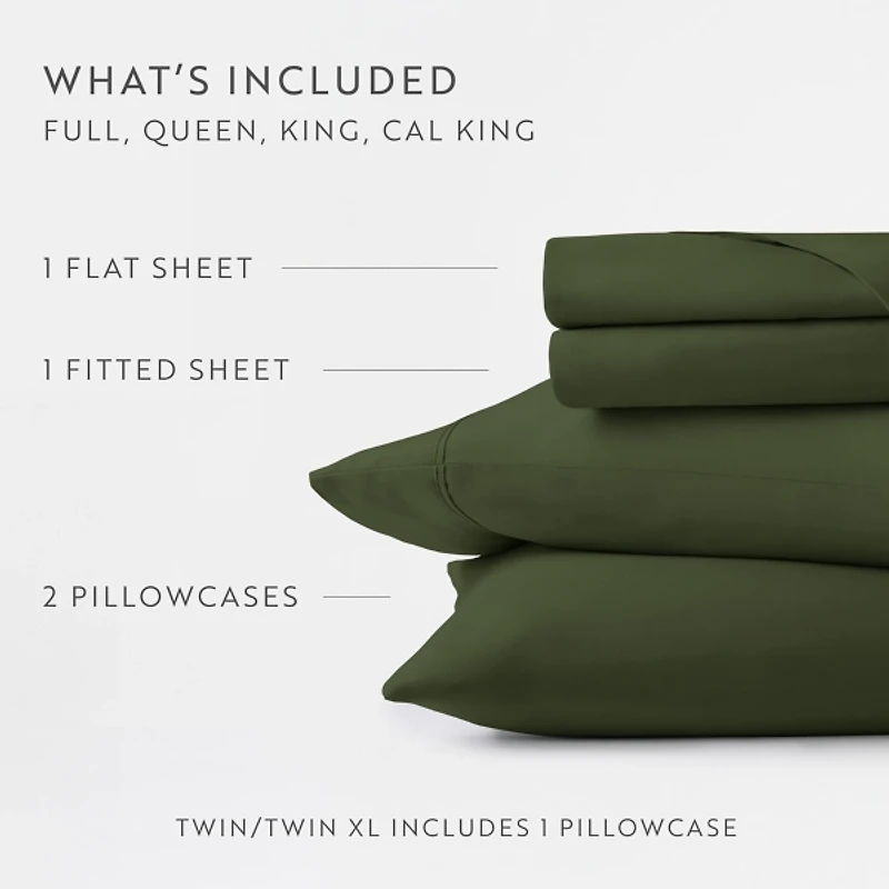 Pine Green 3-pc. Twin Sheet Set