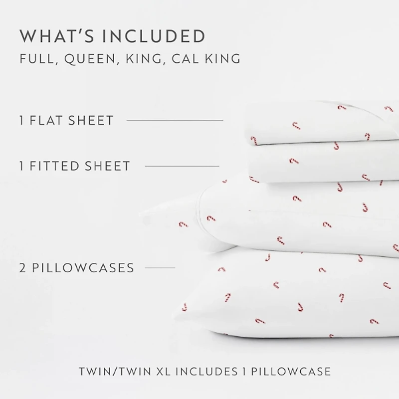 Candy Cane 4-pc. California King Sheet Set