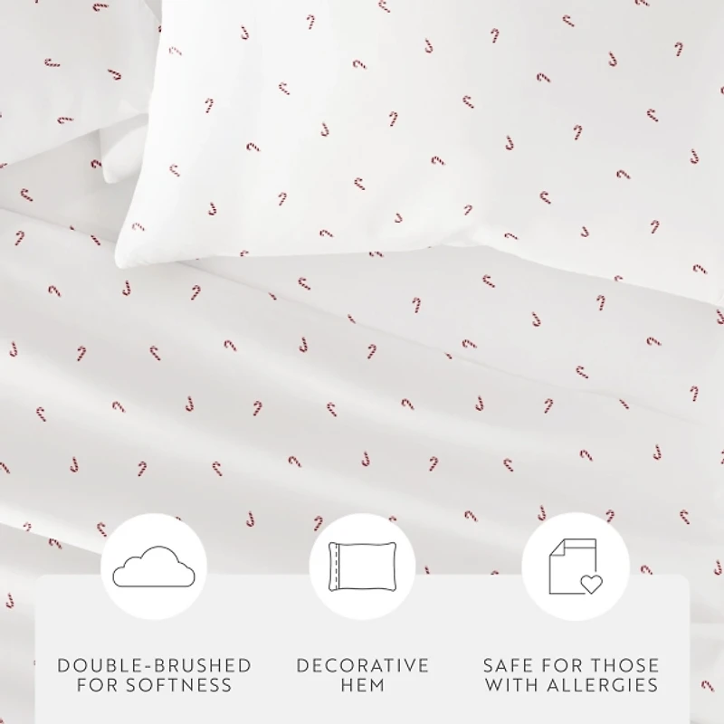 Candy Cane 4-pc. Full Sheet Set