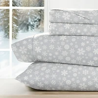 Gray Let it Snow 4-pc. Full Sheet Set