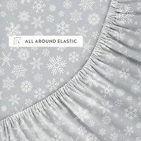Gray Let it Snow 4-pc. Full Sheet Set