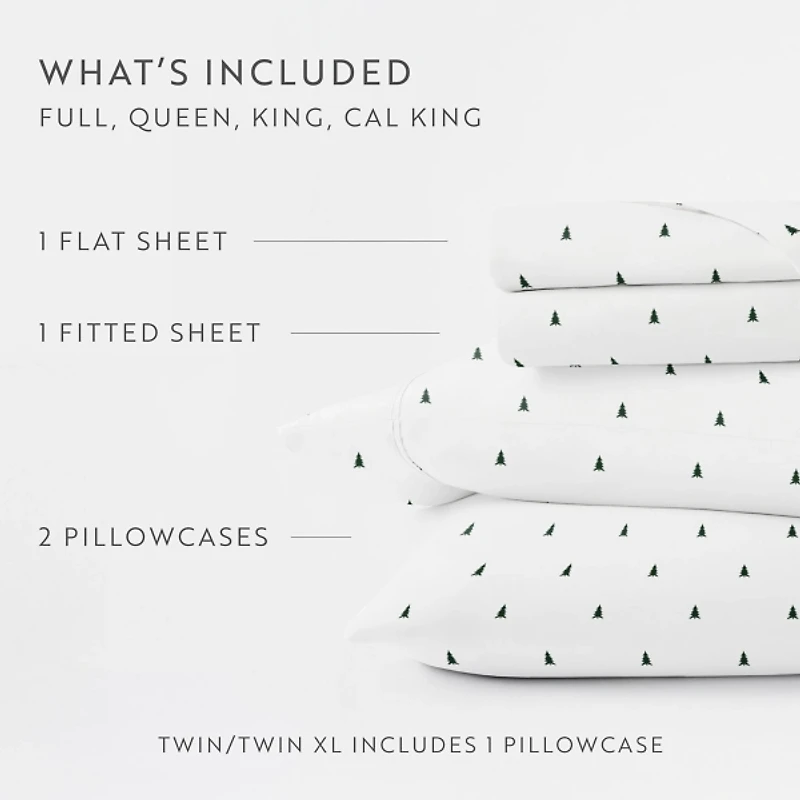 Pine Tree 4-pc. California King Sheet Set
