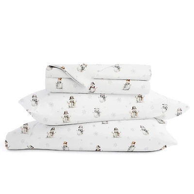 Vintage Snowman 4-pc. California King Sheet Set