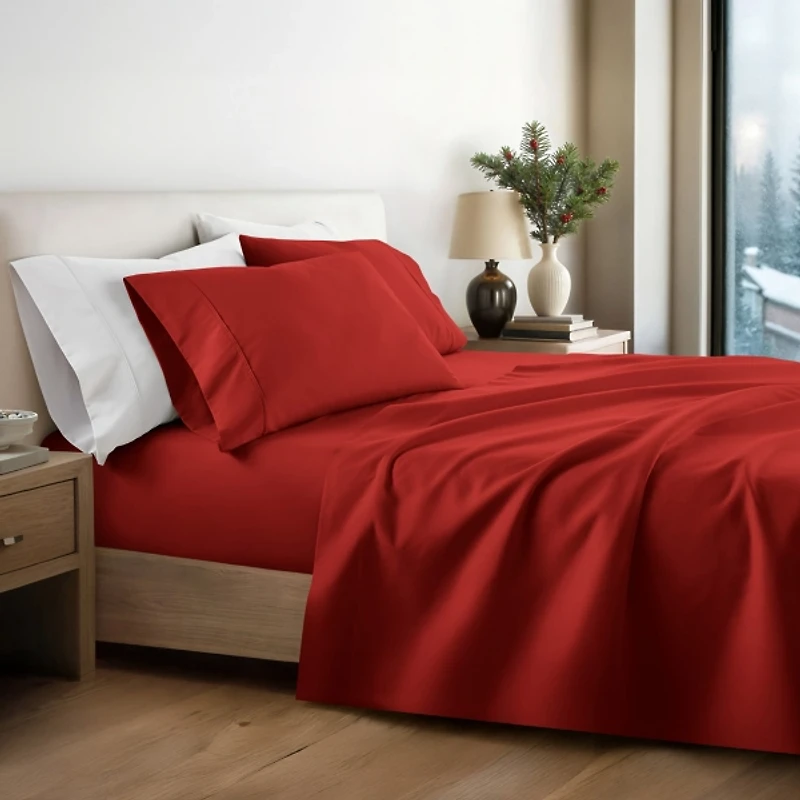 Berry Red 4-pc. King Sheet Set