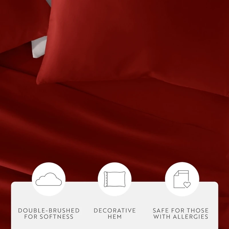 Berry Red 4-pc. King Sheet Set