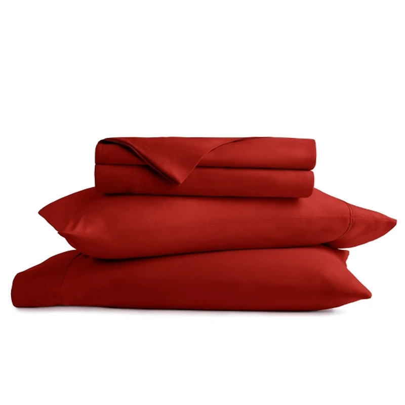 Berry Red 4-pc. King Sheet Set