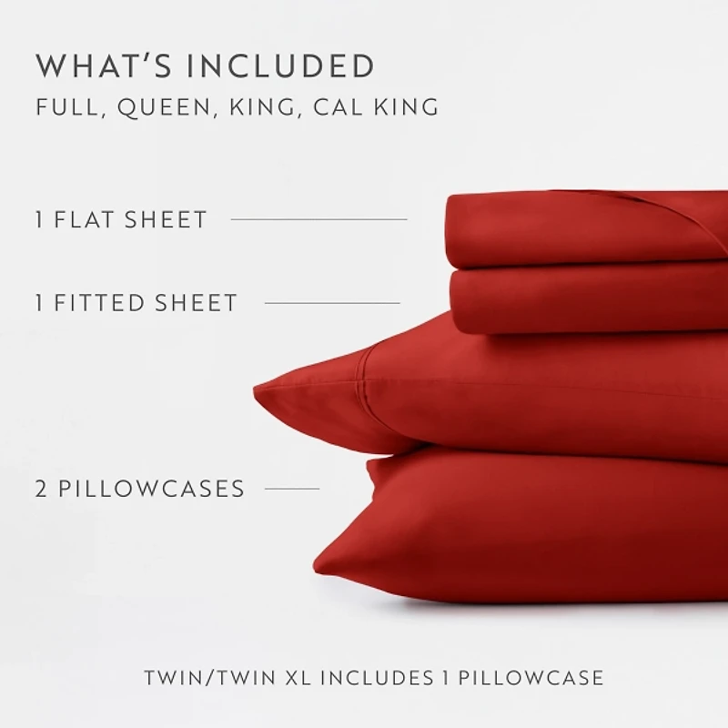 Berry Red 4-pc. Queen Sheet Set