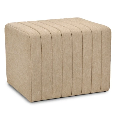 Natural Taylor Ribbed Fabric Ottoman