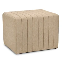 Natural Taylor Ribbed Fabric Ottoman