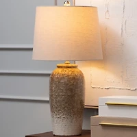 Reactive Taupe and Cream Ceramic Table Lamp