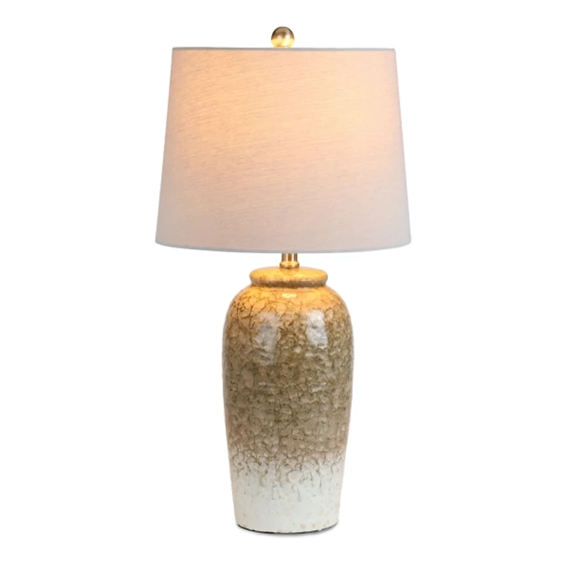 Reactive Taupe and Cream Ceramic Table Lamp