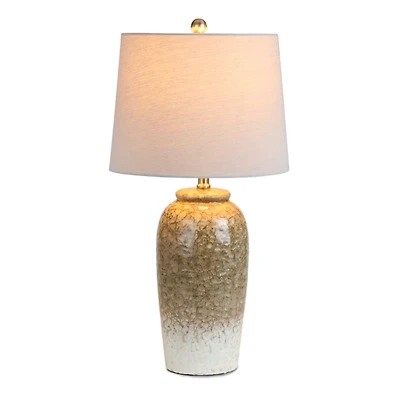 Reactive Taupe and Cream Ceramic Table Lamp