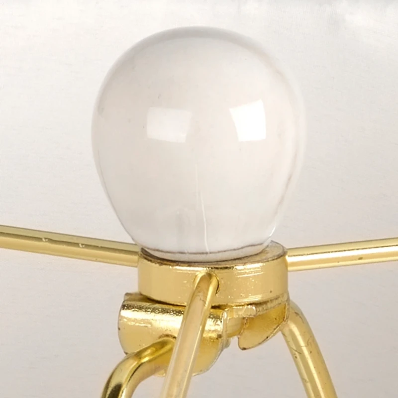 White Ceramic Table Lamp with 3D Flowers