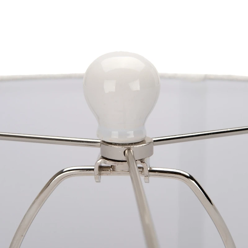 Gray Blue Ribbed Ceramic Table Lamp