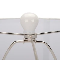 Gray Blue Ribbed Ceramic Table Lamp