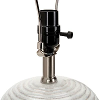 Gray Blue Ribbed Ceramic Table Lamp