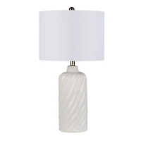 White Swirl Ceramic Table Lamp