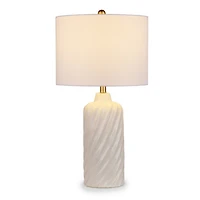 White Swirl Ceramic Table Lamp
